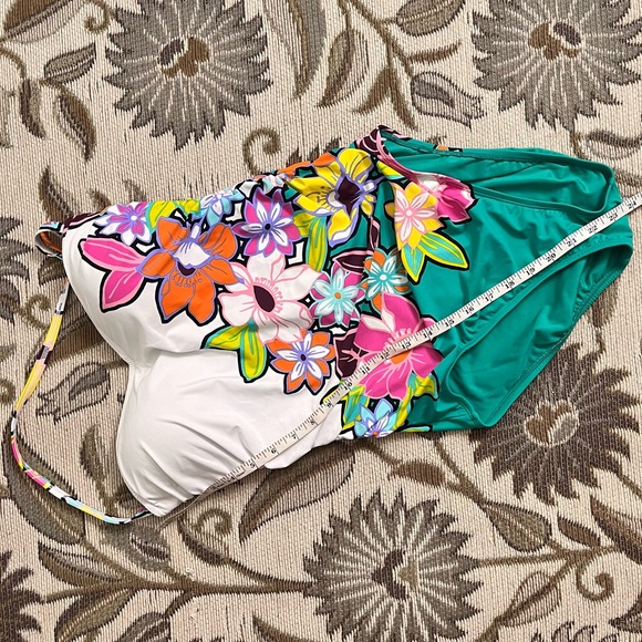 Bleu Rod Beattie Swimsuit Color Crush Shirred One Piece Strapless 8 - Picture 3 of 6